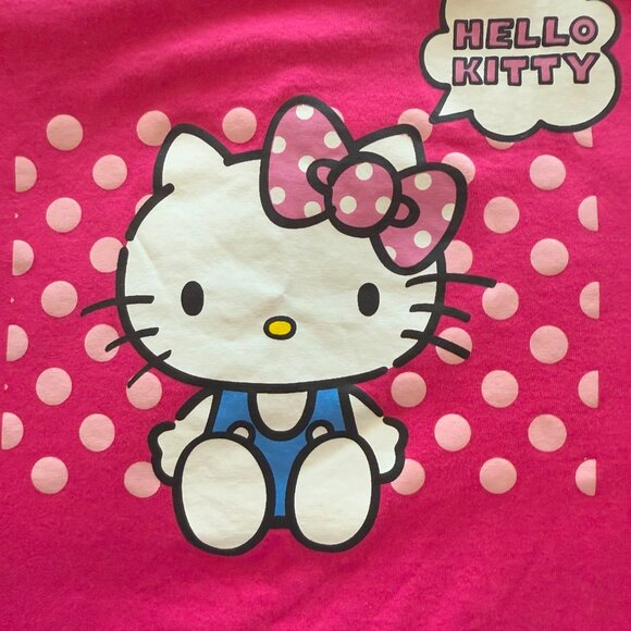 Girls Size 7/8 Hello Kitty Pink Short Sleeve Graphic Tee Shirt - Pre-owned - Picture 3 of 6